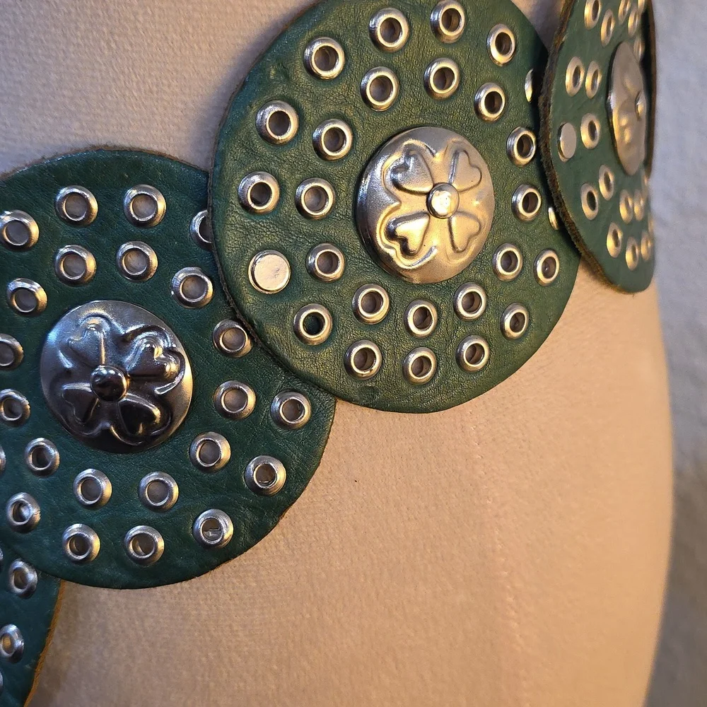 Moroccan Belt - Green-rounded - Picture 3 of 9